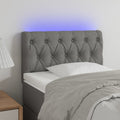 vidaXL Zagłówek do łóżka z LED, jasnoszary, 80x7x78/88 cm, tkanina