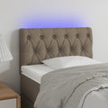 vidaXL Zagłówek do łóżka z LED, taupe, 80x7x78/88 cm, tkanina