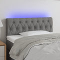 vidaXL Zagłówek do łóżka z LED, ciemnoszary, 90x7x78/88 cm, tkanina
