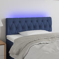 vidaXL Zagłówek do łóżka z LED, niebieski, 90x7x78/88 cm, tkanina