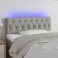 vidaXL Zagłówek do łóżka z LED, jasnoszary, 100x7x78/88 cm, tkanina