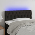 vidaXL Zagłówek do łóżka z LED, czarny, 100x7x78/88 cm, tkanina