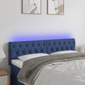 vidaXL Zagłówek do łóżka z LED, niebieski, 160x7x78/88 cm, tkanina