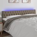 vidaXL Zagłówek do łóżka z LED, taupe, 180x7x78/88 cm, tkanina