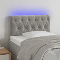 vidaXL Zagłówek do łóżka z LED, jasnoszary, 80x7x78/88 cm, aksamit