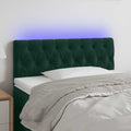 vidaXL Zagłówek do łóżka z LED, ciemnozielony, 90x7x78/88 cm, aksamit