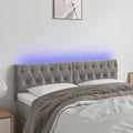 vidaXL Zagłówek do łóżka z LED, jasnoszary, 144x7x78/88 cm, aksamit