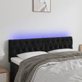 vidaXL Zagłówek do łóżka z LED, czarny, 144x7x78/88 cm, aksamit