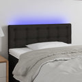 vidaXL Zagłówek do łóżka z LED, czarny, 80x5x78/88 cm, tkanina