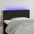 vidaXL Zagłówek do łóżka z LED, czarny, 90x5x78/88 cm, tkanina