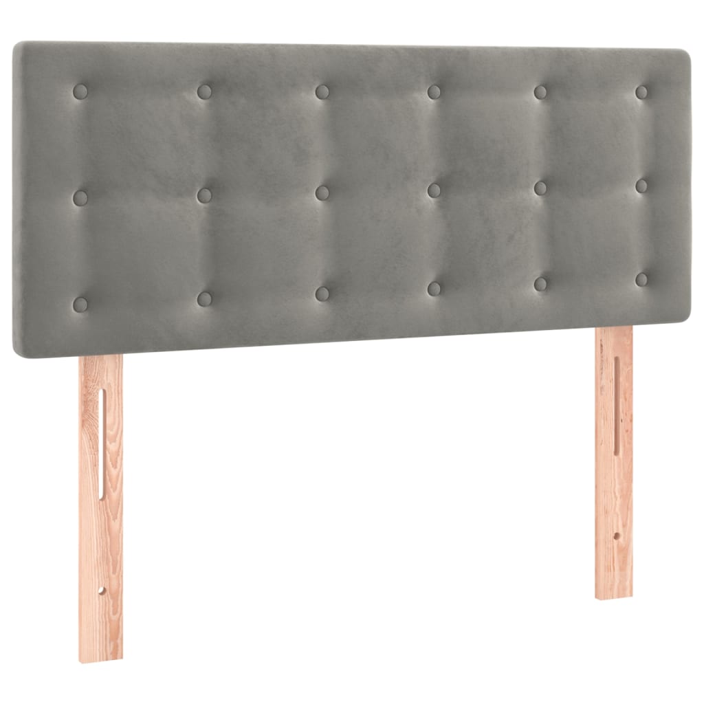 vidaXL Zagłówek do łóżka z LED, jasnoszary, 80x5x78/88 cm, aksamit