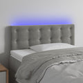 vidaXL Zagłówek do łóżka z LED, jasnoszary, 80x5x78/88 cm, aksamit