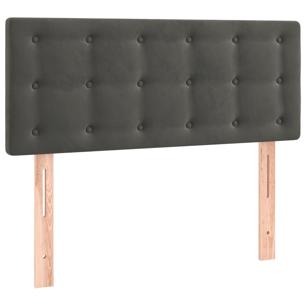 vidaXL Zagłówek do łóżka z LED, ciemnoszary, 80x5x78/88 cm, aksamit