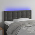 vidaXL Zagłówek do łóżka z LED, ciemnoszary, 80x5x78/88 cm, aksamit