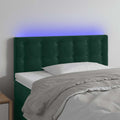 vidaXL Zagłówek do łóżka z LED, ciemnozielony, 80x5x78/88 cm, aksamit