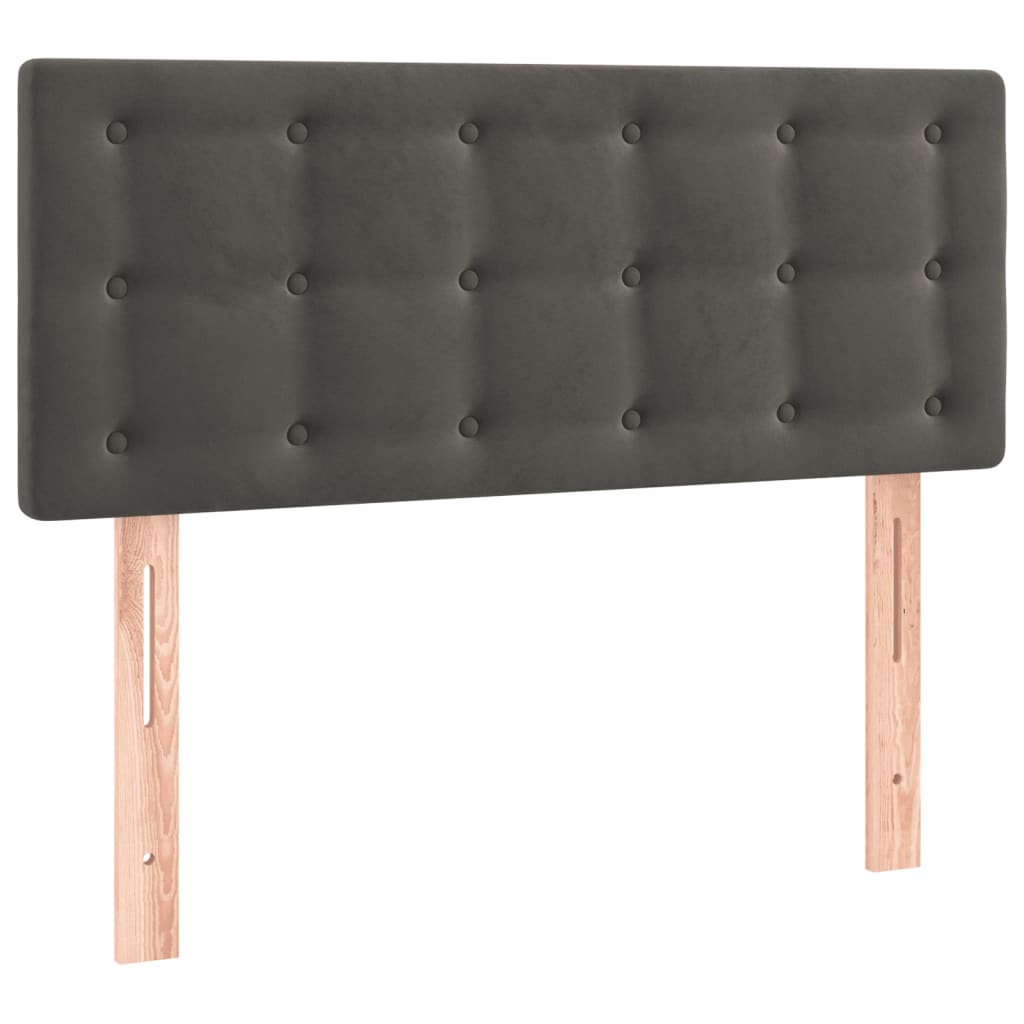 vidaXL Zagłówek do łóżka z LED, ciemnoszary, 100x5x78/88 cm, aksamit