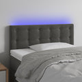 vidaXL Zagłówek do łóżka z LED, ciemnoszary, 100x5x78/88 cm, aksamit