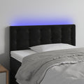 vidaXL Zagłówek do łóżka z LED, czarny, 100x5x78/88 cm, aksamit
