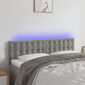 vidaXL Zagłówek do łóżka z LED, jasnoszary, 144x5x78/88 cm, aksamit