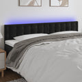 vidaXL Zagłówek do łóżka z LED, czarny, 180x5x78/88 cm, aksamit