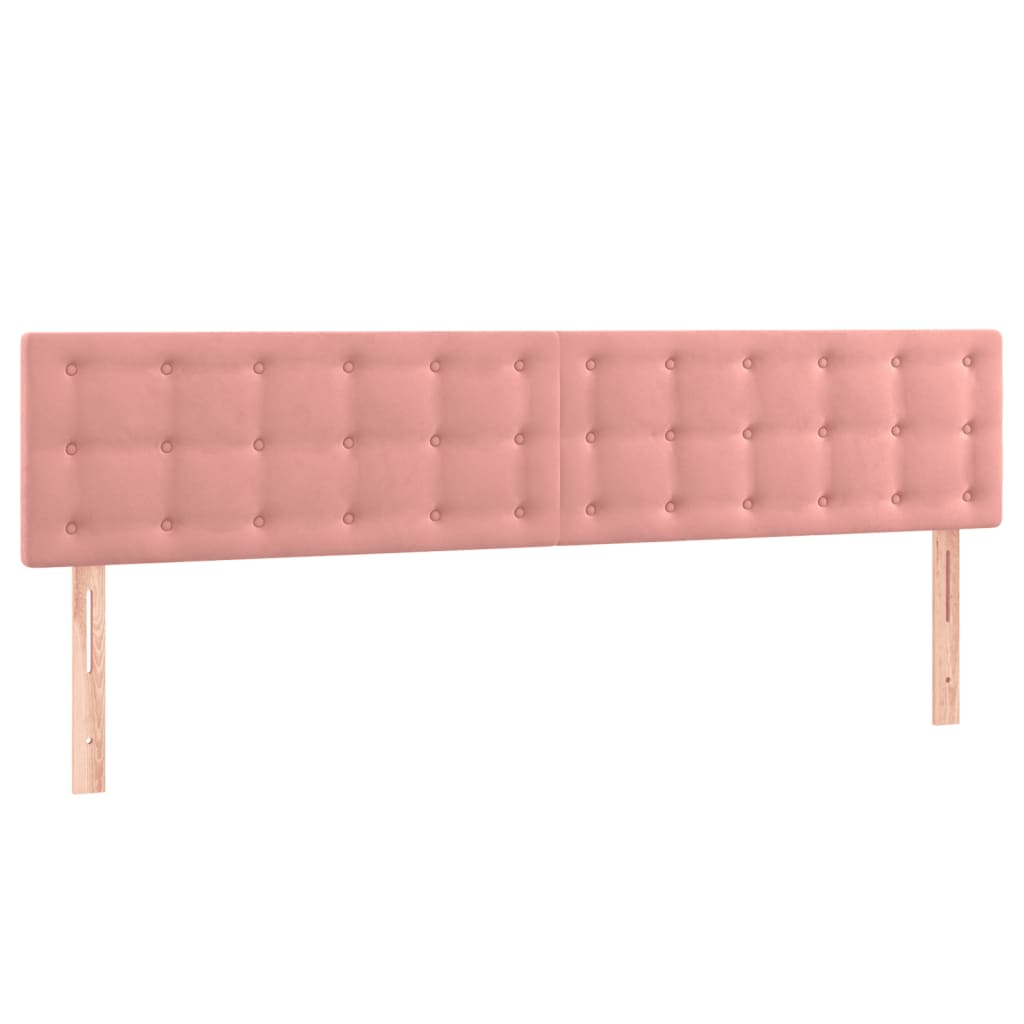 vidaXL Zagłówek do łóżka z LED, różowy, 200x5x78/88 cm, aksamit