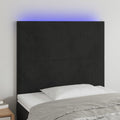 vidaXL Zagłówek do łóżka z LED, czarny, 80x5x118/128 cm, aksamit