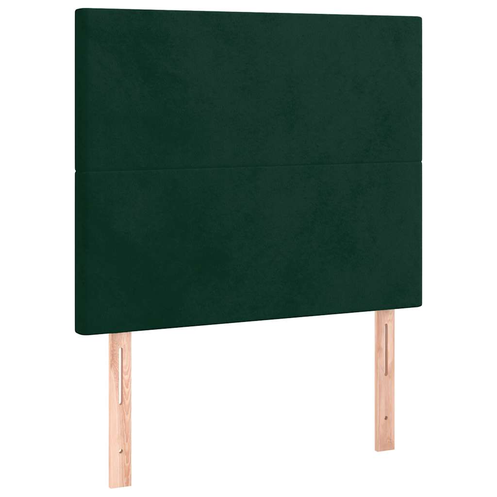 vidaXL Zagłówek do łóżka z LED, ciemnozielony, 80x5x118/128cm, aksamit