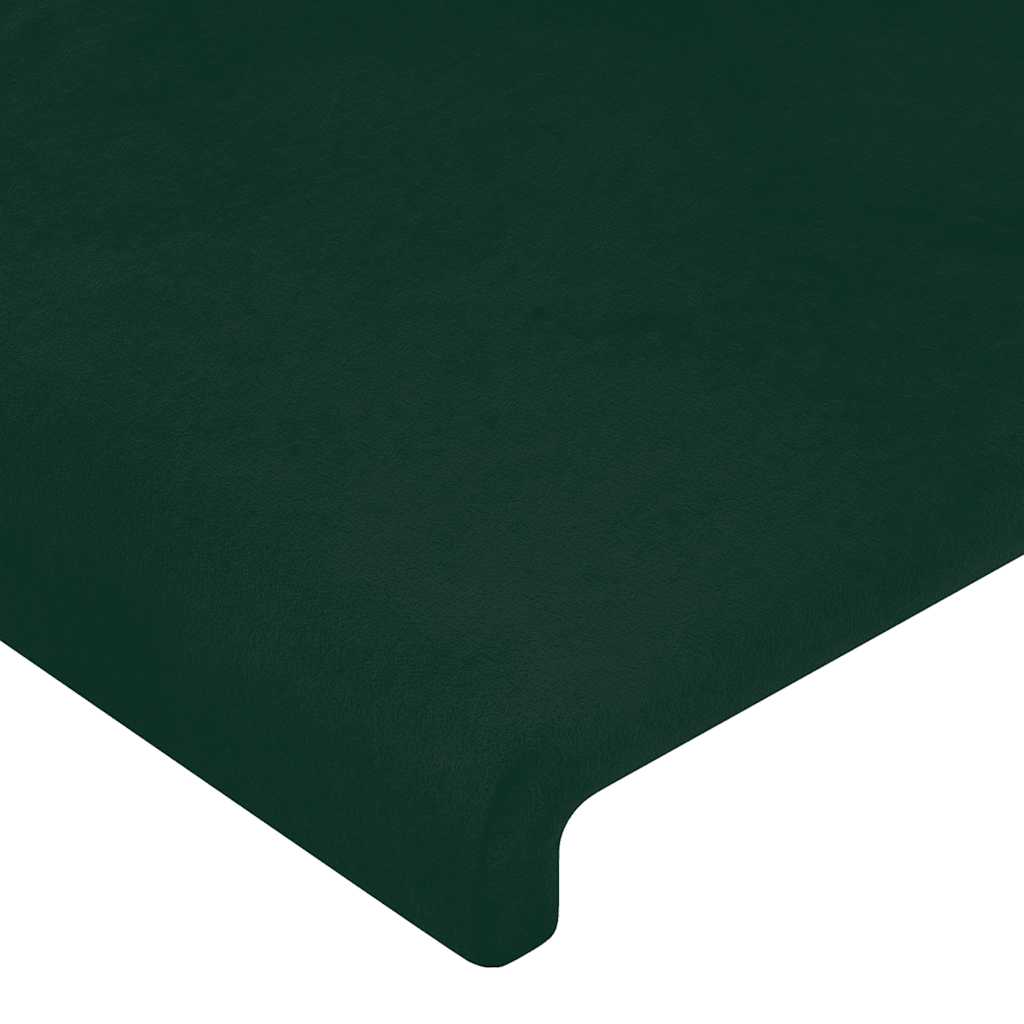 vidaXL Zagłówek do łóżka z LED, ciemnozielony, 80x5x118/128cm, aksamit