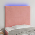 vidaXL Zagłówek do łóżka z LED, różowy, 100x5x118/128 cm, aksamit