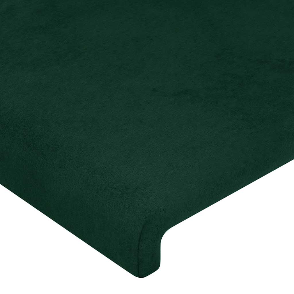 vidaXL Zagłówek do łóżka z LED, ciemnozielony, 144x5x118/128 cm
