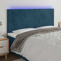 vidaXL Zagłówek do łóżka z LED, ciemnoniebieski, 160x5x118/128 cm
