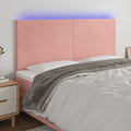 vidaXL Zagłówek do łóżka z LED, różowy, 180x5x118/128 cm, aksamit