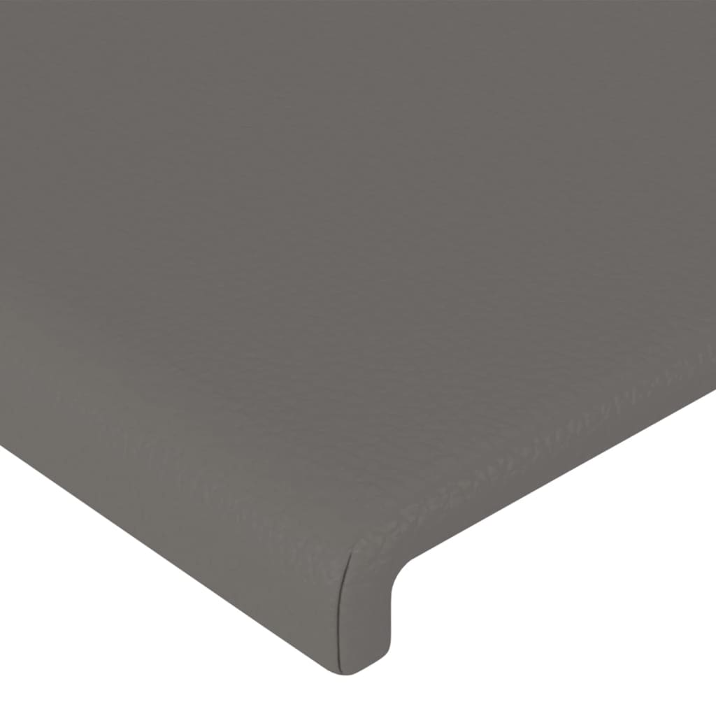 vidaXL Zagłówek do łóżka, szary, 200x5x118/128 cm, sztuczna skóra
