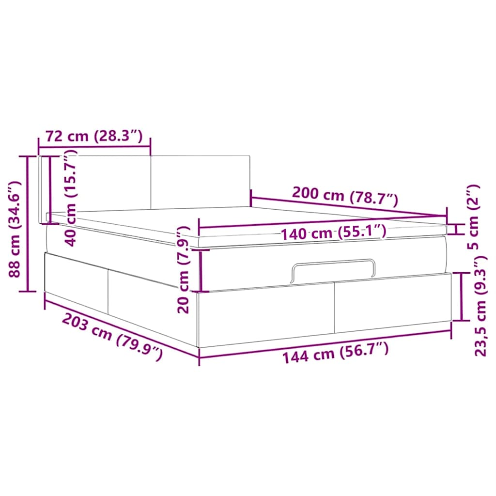vidaXL Zagłówek do łóżka z LED, jasnoszary, 144x5x118/128 cm, aksamit