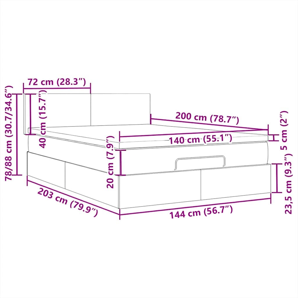 vidaXL Zagłówek do łóżka z LED, czarny, 144x5x118/128 cm, aksamit