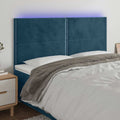 vidaXL Zagłówek do łóżka z LED, ciemnoniebieski, 160x5x118/128 cm