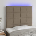 vidaXL Zagłówek do łóżka z LED, taupe, 90x5x118/128 cm, tkanina