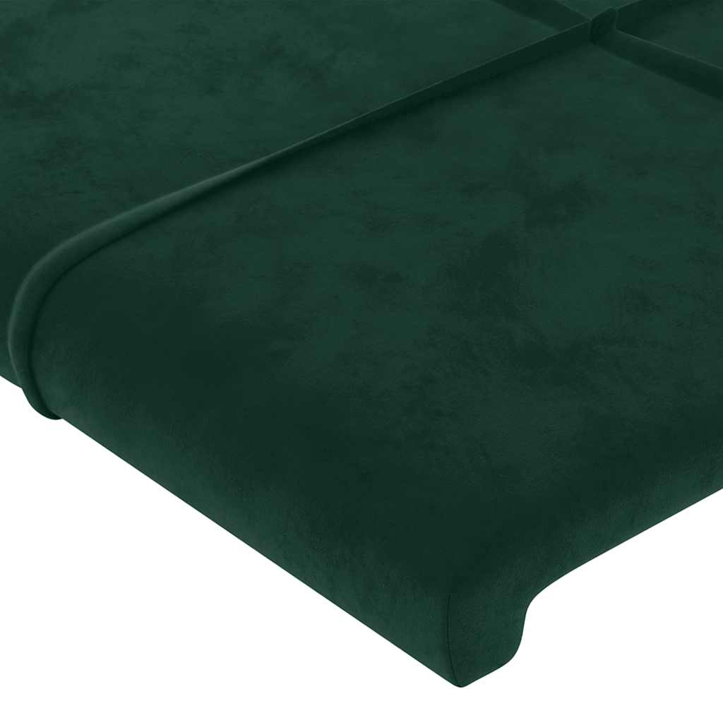 vidaXL Zagłówek do łóżka z LED, ciemnozielony, 180x5x118/128 cm