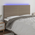 vidaXL Zagłówek do łóżka z LED, taupe, 160x5x118/128 cm, tkanina