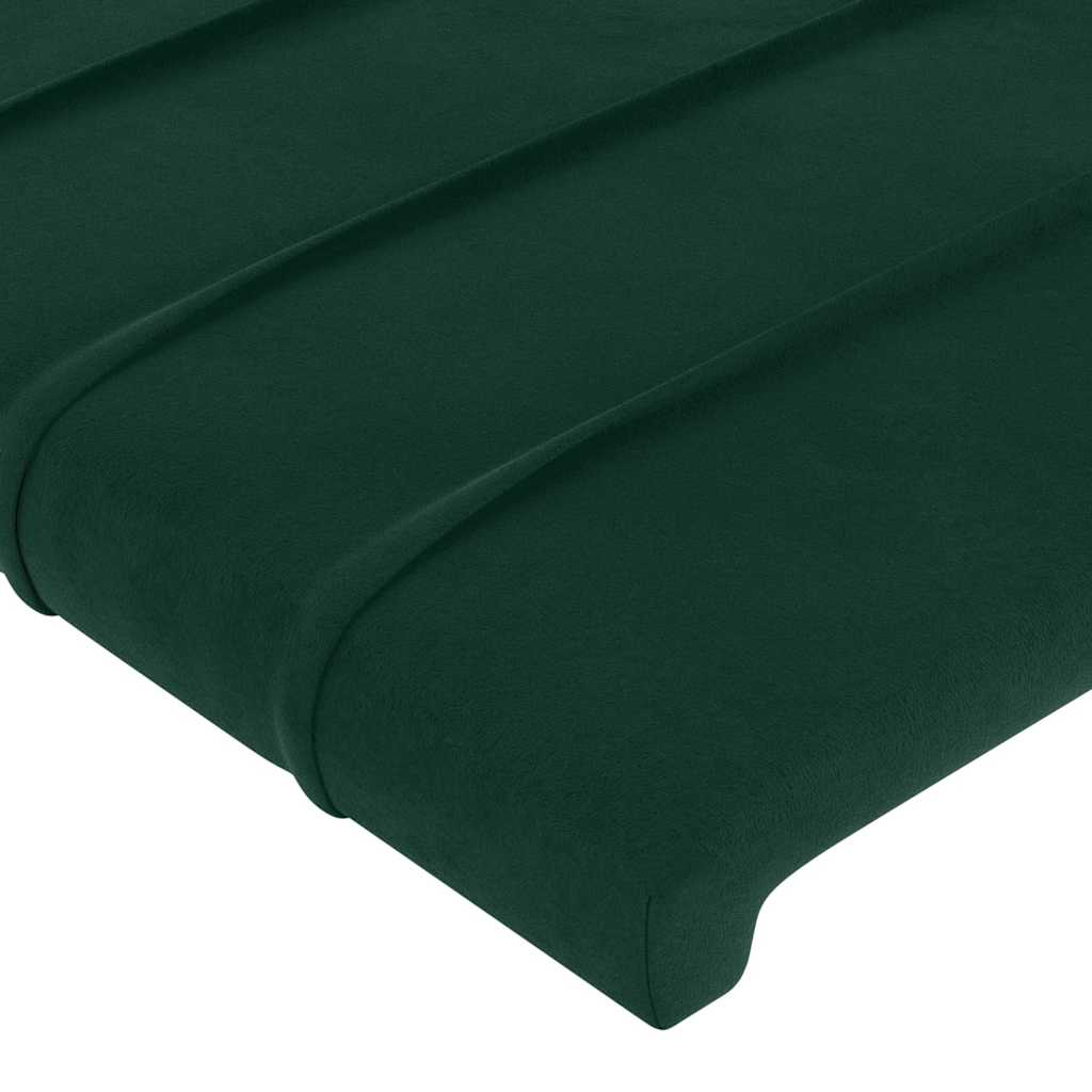 vidaXL Zagłówek do łóżka z LED, ciemnozielony, 180x5x118/128 cm