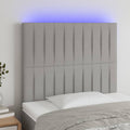 vidaXL Zagłówek do łóżka z LED, jasnoszary, 80x5x118/128 cm, tkanina