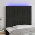 vidaXL Zagłówek do łóżka z LED, czarny, 90x5x118/128 cm, tkanina