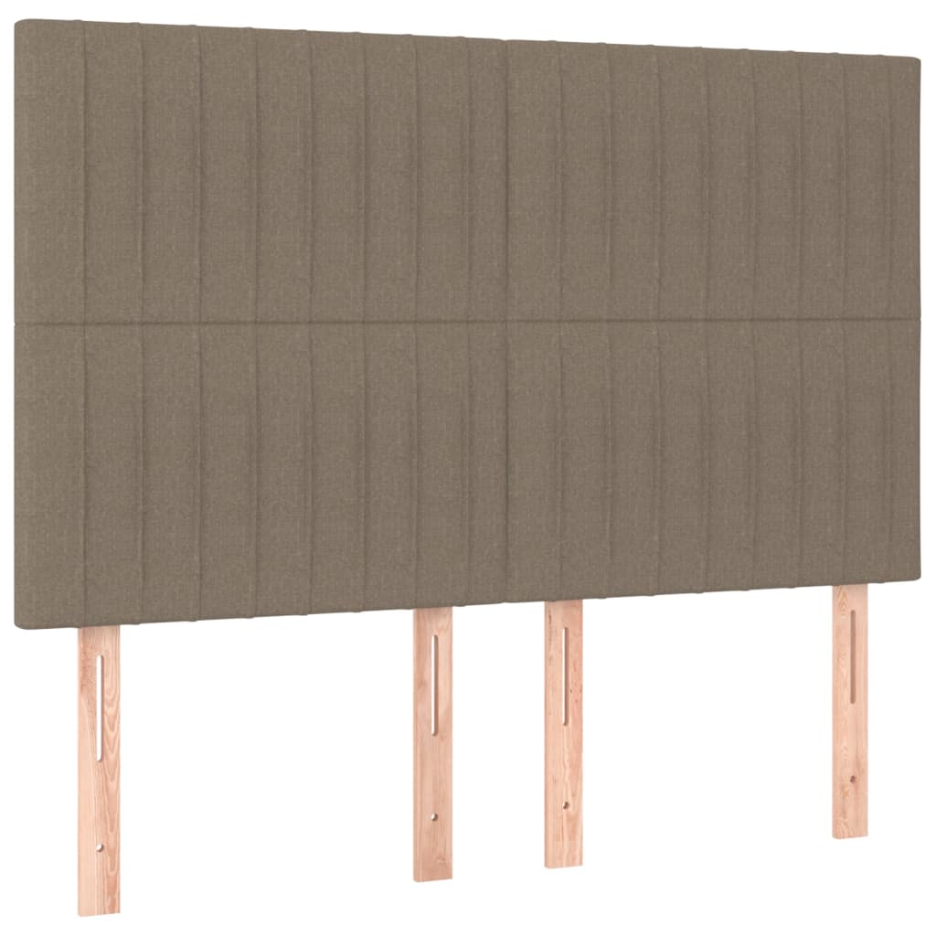 vidaXL Zagłówek do łóżka z LED, taupe, 144x5x118/128 cm, tkanina