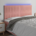 vidaXL Zagłówek do łóżka z LED, różowy, 160x5x118/128 cm, aksamit
