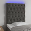 vidaXL Zagłówek do łóżka z LED, ciemnoszary, 80x7x118/128 cm, aksamit