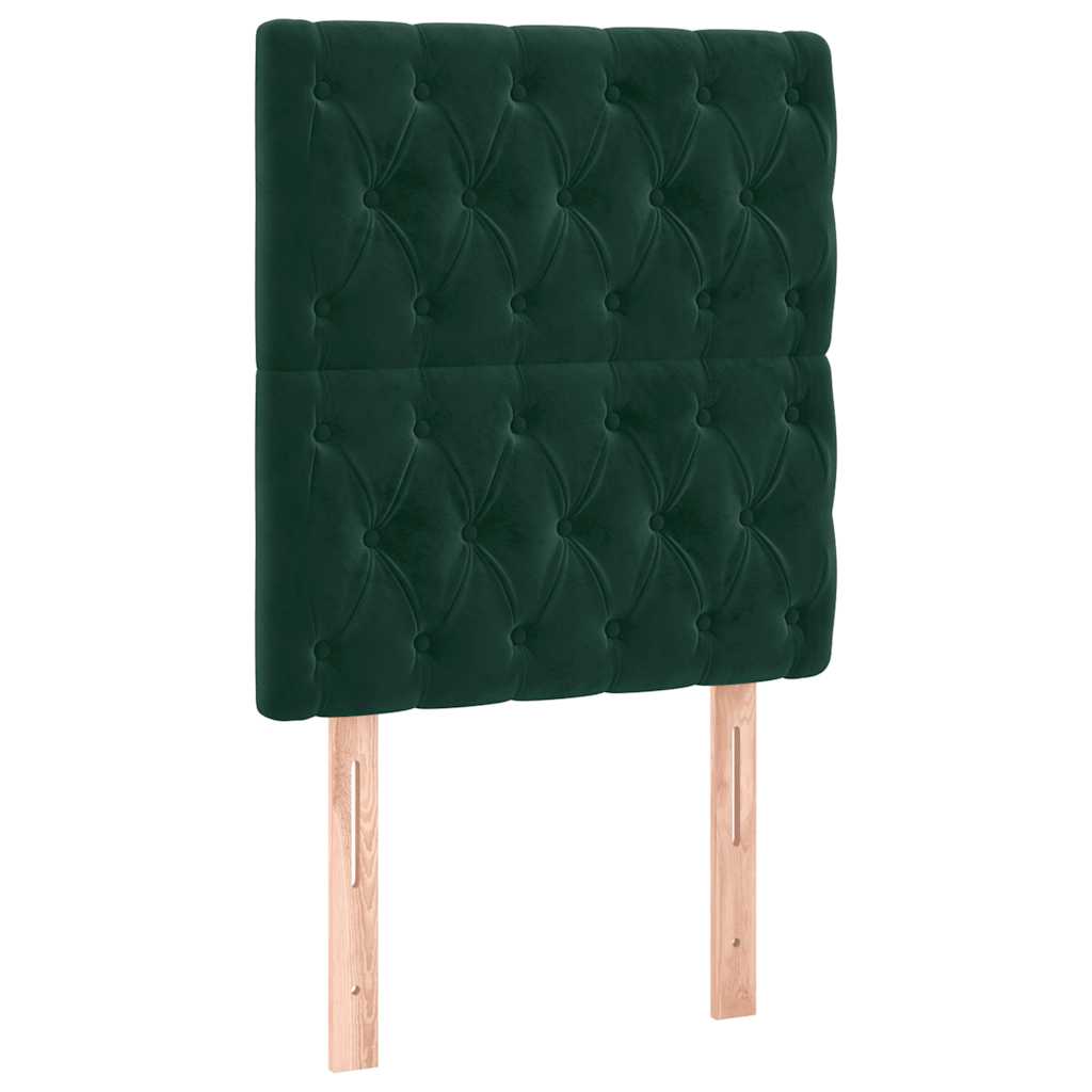 vidaXL Zagłówek do łóżka z LED, ciemnozielony, 80x7x118/128 cm