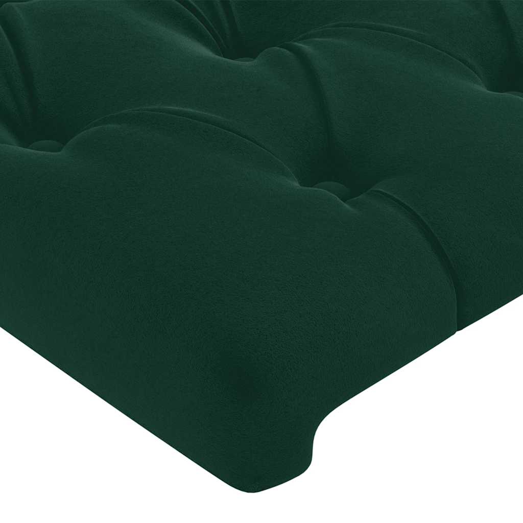 vidaXL Zagłówek do łóżka z LED, ciemnozielony, 90x7x118/128cm, aksamit