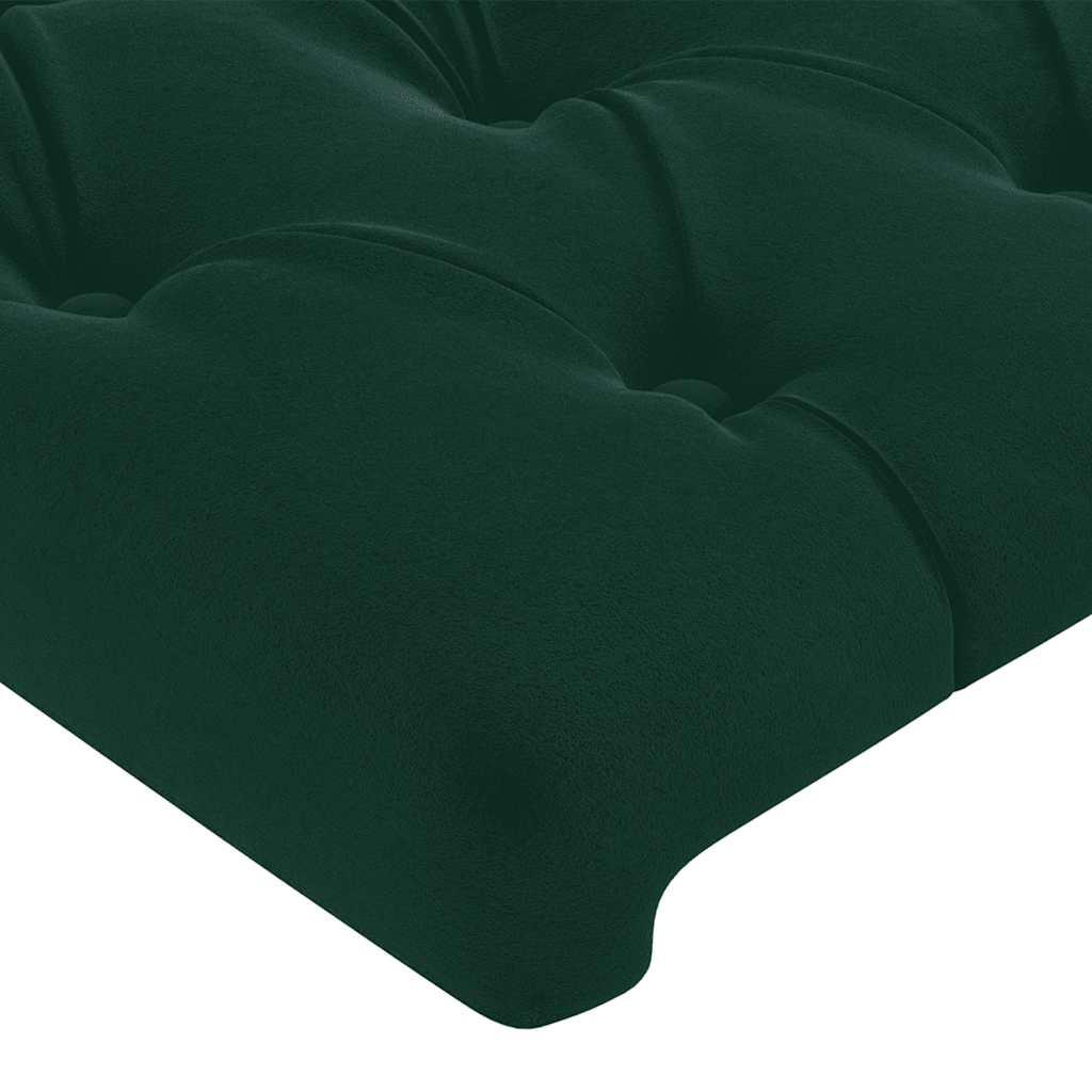 vidaXL Zagłówek do łóżka z LED, ciemnozielony, 180x7x118/128 cm