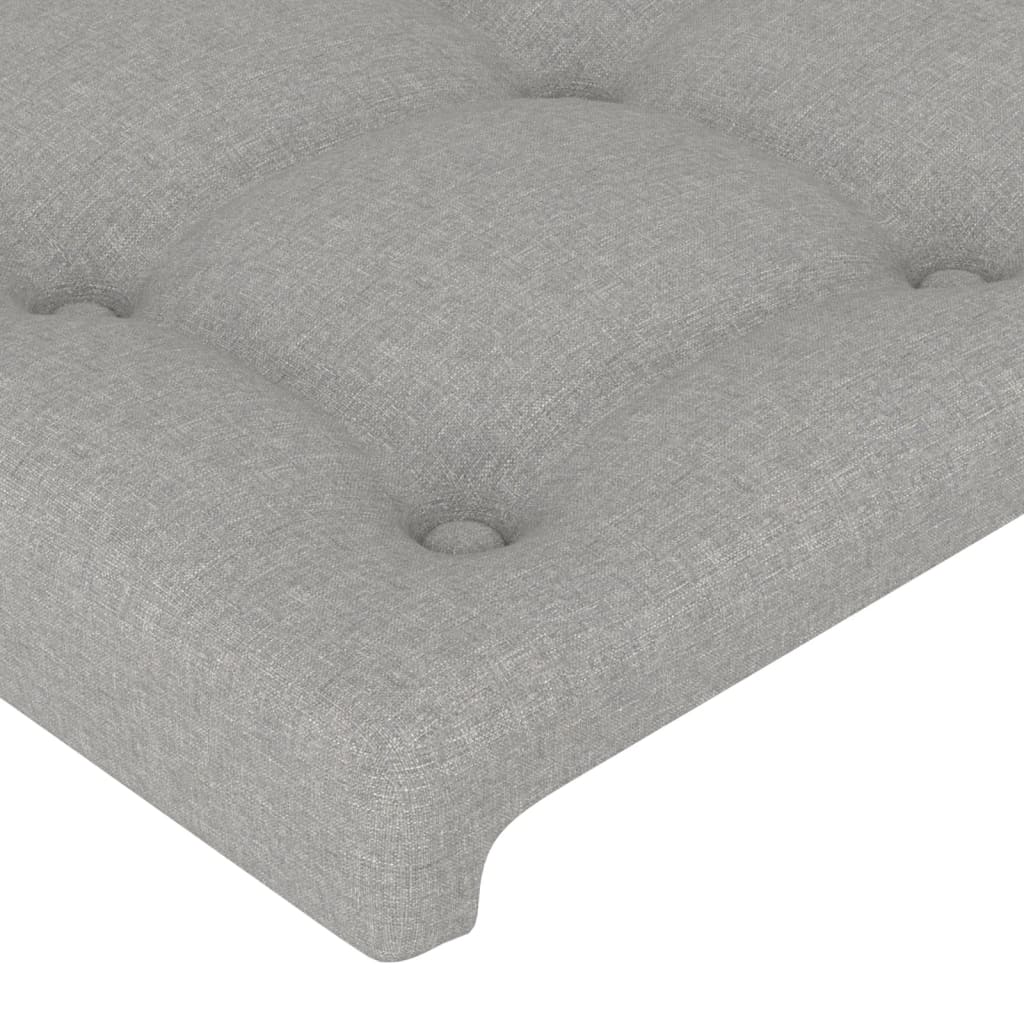 vidaXL Zagłówek do łóżka z LED, jasnoszary, 80x5x118/128 cm, tkanina