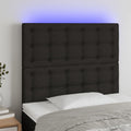 vidaXL Zagłówek do łóżka z LED, czarny, 90x5x118/128 cm, tkanina
